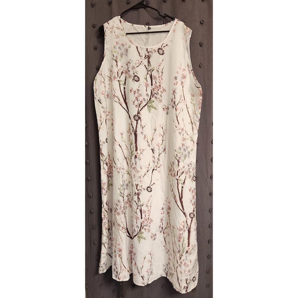 UNKNOWN Maxi Dress Womens 4XL Multi A-Line Sleeveless Semi Sheer Spring Floral